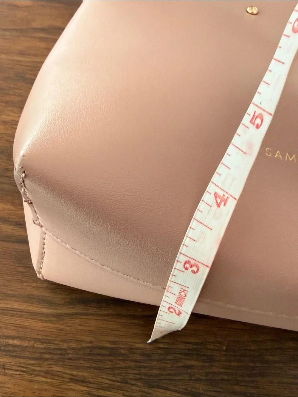 SAMARA Minimalist Vegan Leather Shoulder Bag in Blush Pink